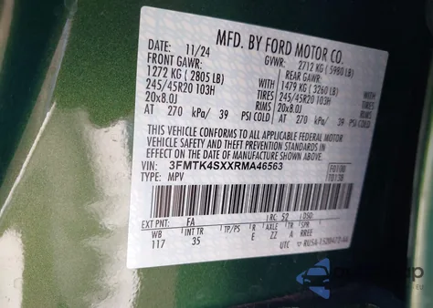 2024 Ford Mustang Mach-E Gt from USA, damaged, VIN 3FMTK4SXXRMA46563